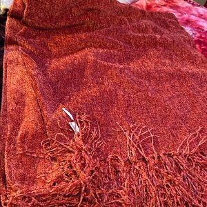 (Vintage)Pier 1 Burnt Orange Textured Throw